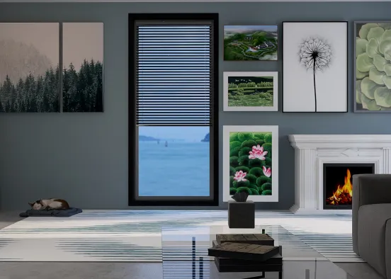 Stylish nature living room  Design Rendering