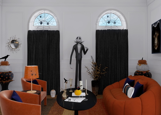 Halloween Living Room Design Rendering