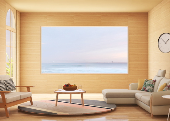 A simple living room Design Rendering
