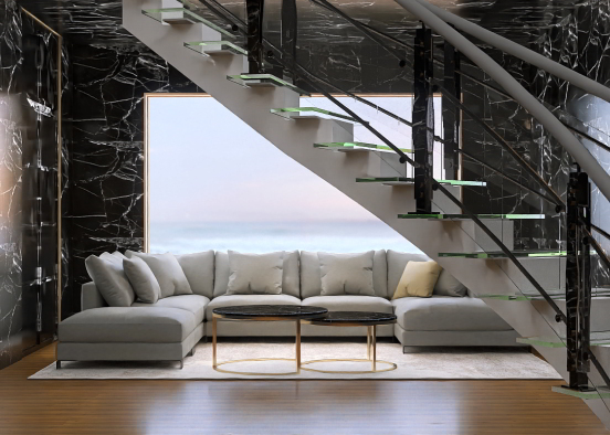 シンプルなリビングルーム。(A simple living room) Design Rendering