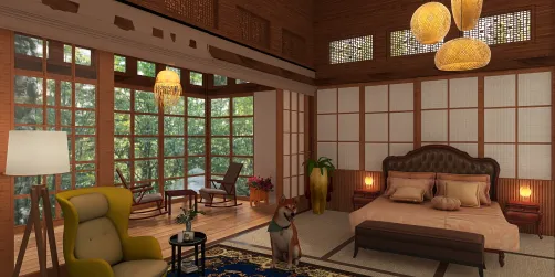 Bedroom with balcony