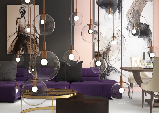 Luxury mixed colors living room idea 💡 Design Rendering