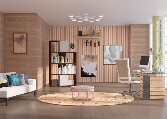 Comfy Home Office Vibes Design Rendering