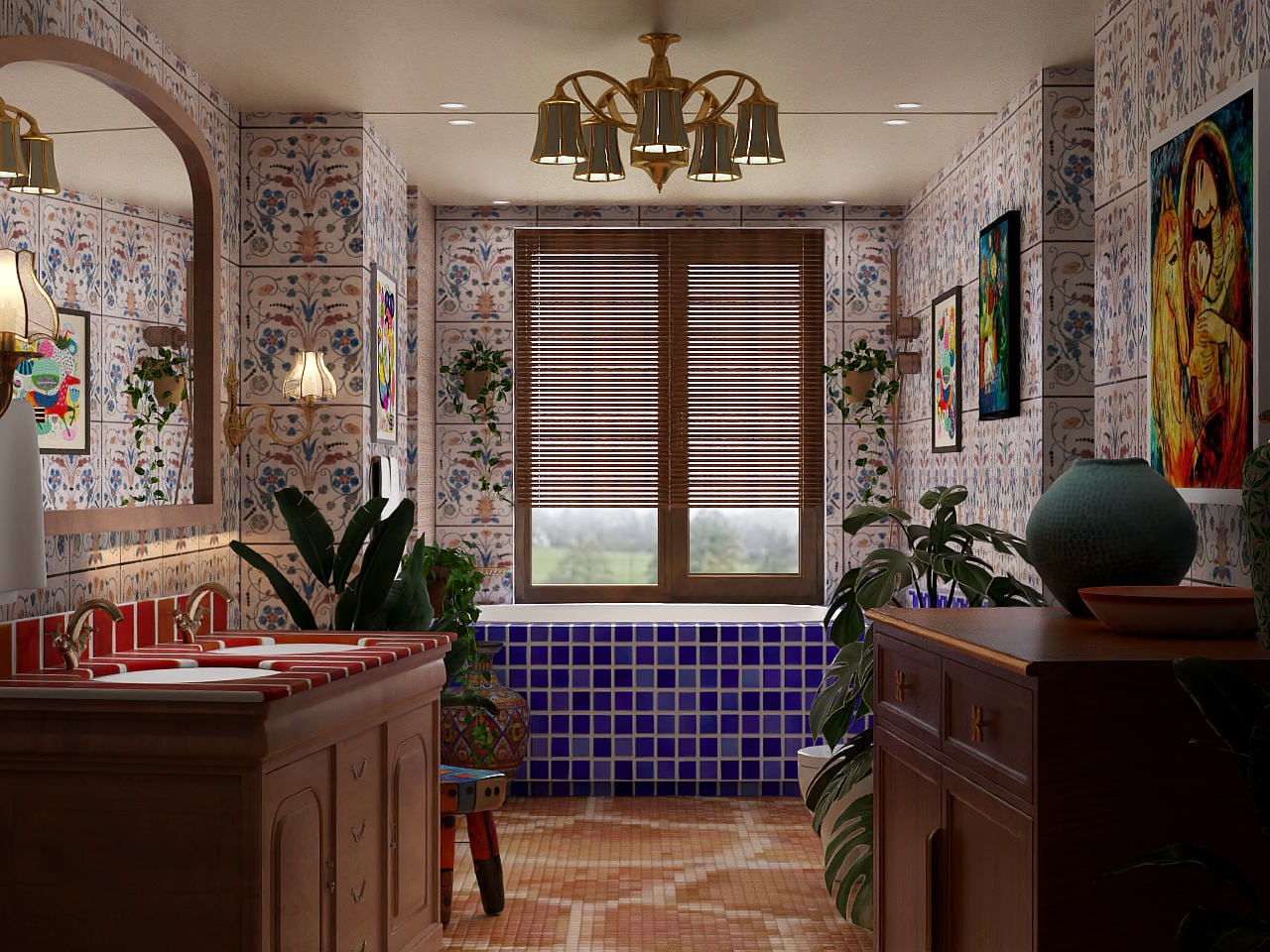 Mexican rustic bathroom