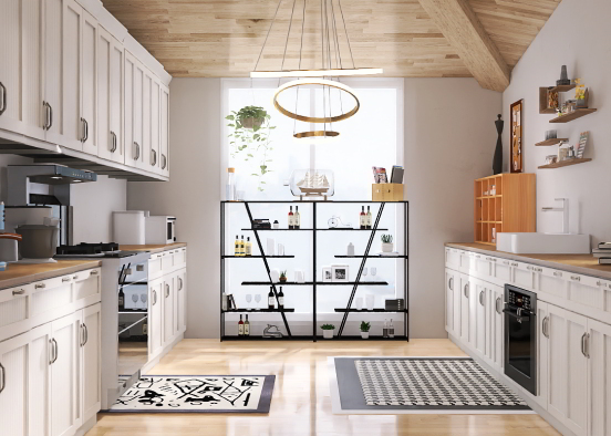 Apartment galley kitchen  Design Rendering