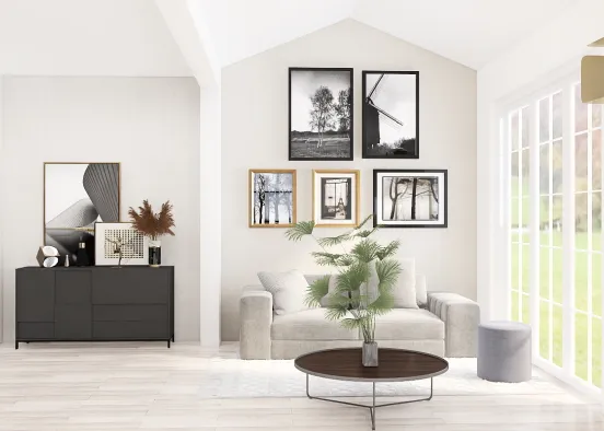 Sleek Small Living Room Design Rendering