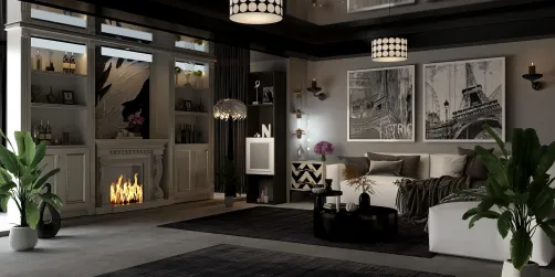 Black and white living room