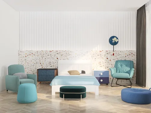 Light blue bedroom 