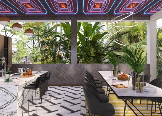 Outdoor Kitchen in Miami Design Rendering