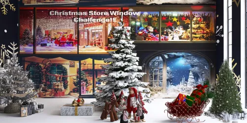 Christmas Store Window Challenge! ☃️☃️🎄🎄🎄