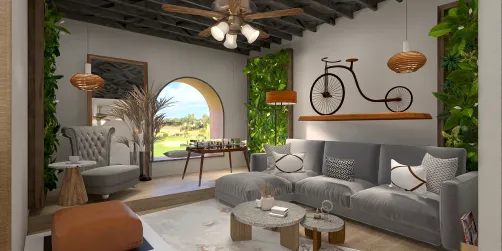 Modern and vintage living room