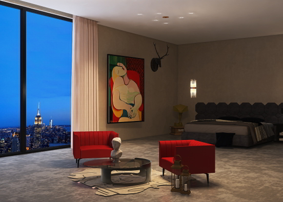 luxury bedroom apartment  Design Rendering