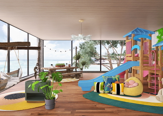 Tropical island theme room Design Rendering