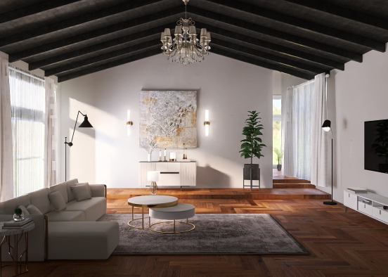 minimal living room Design Rendering