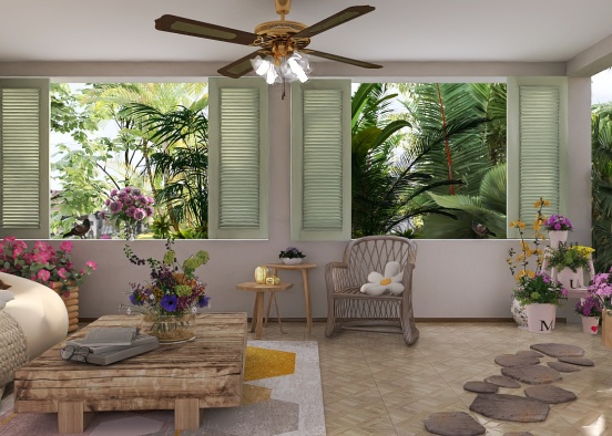 Floral Sun-room 💛💗❤ Design Rendering