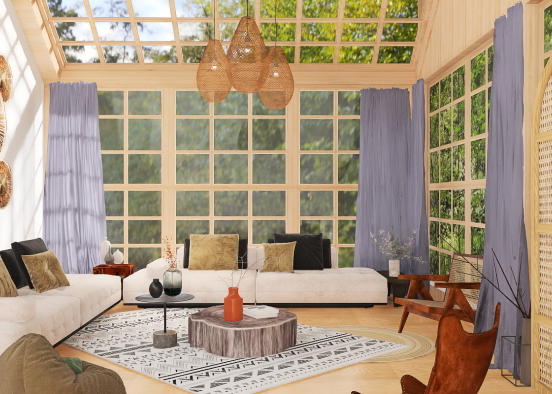 Wabi living room Design Rendering
