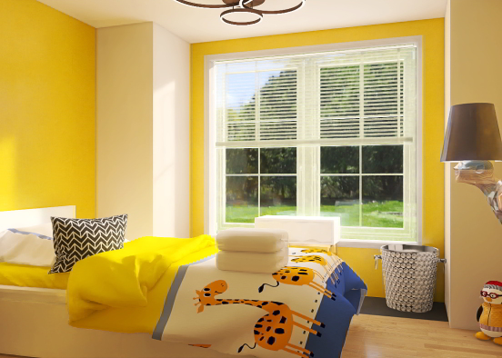 Kids bedroom (Yellow) Design Rendering