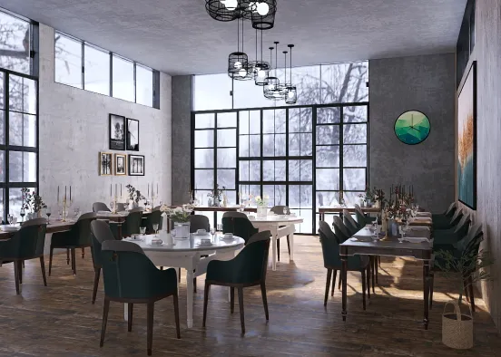 Retro+loft restaurant 🤎 Design Rendering