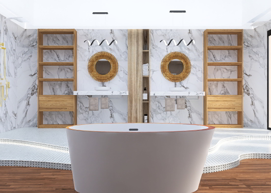 Modern Penthouse Bathroom Design Rendering
