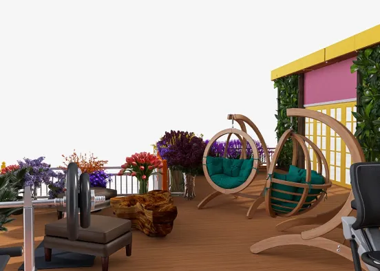 # Balcony full of hopes, happiness, and fitness  Renderização de Design
