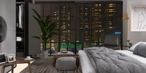 Dormitorio con vestier y vista a la ciudad 