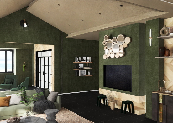 Green and wood  Design Rendering