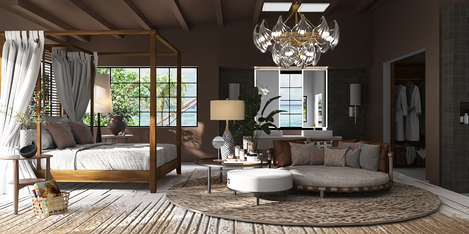 Warm bedroom tropical 