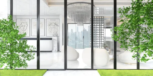 Elegant hotel entrance 