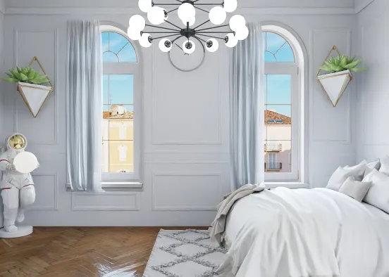 White Bedroom design Design Rendering