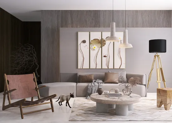 # Japandi Living in a Scandinavian Style  Визуализация дизайна