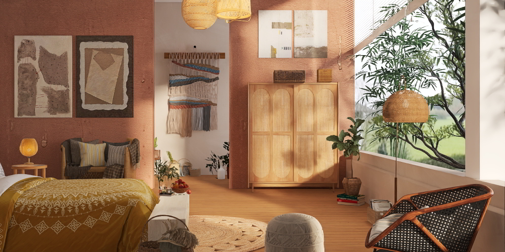 a living room with a couch, chair, and a tv 