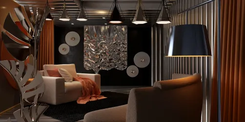 Peachy , black silver metal