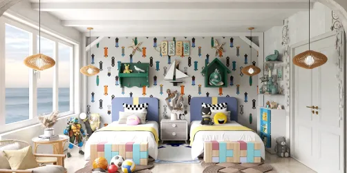 Boys bedroom by the sea