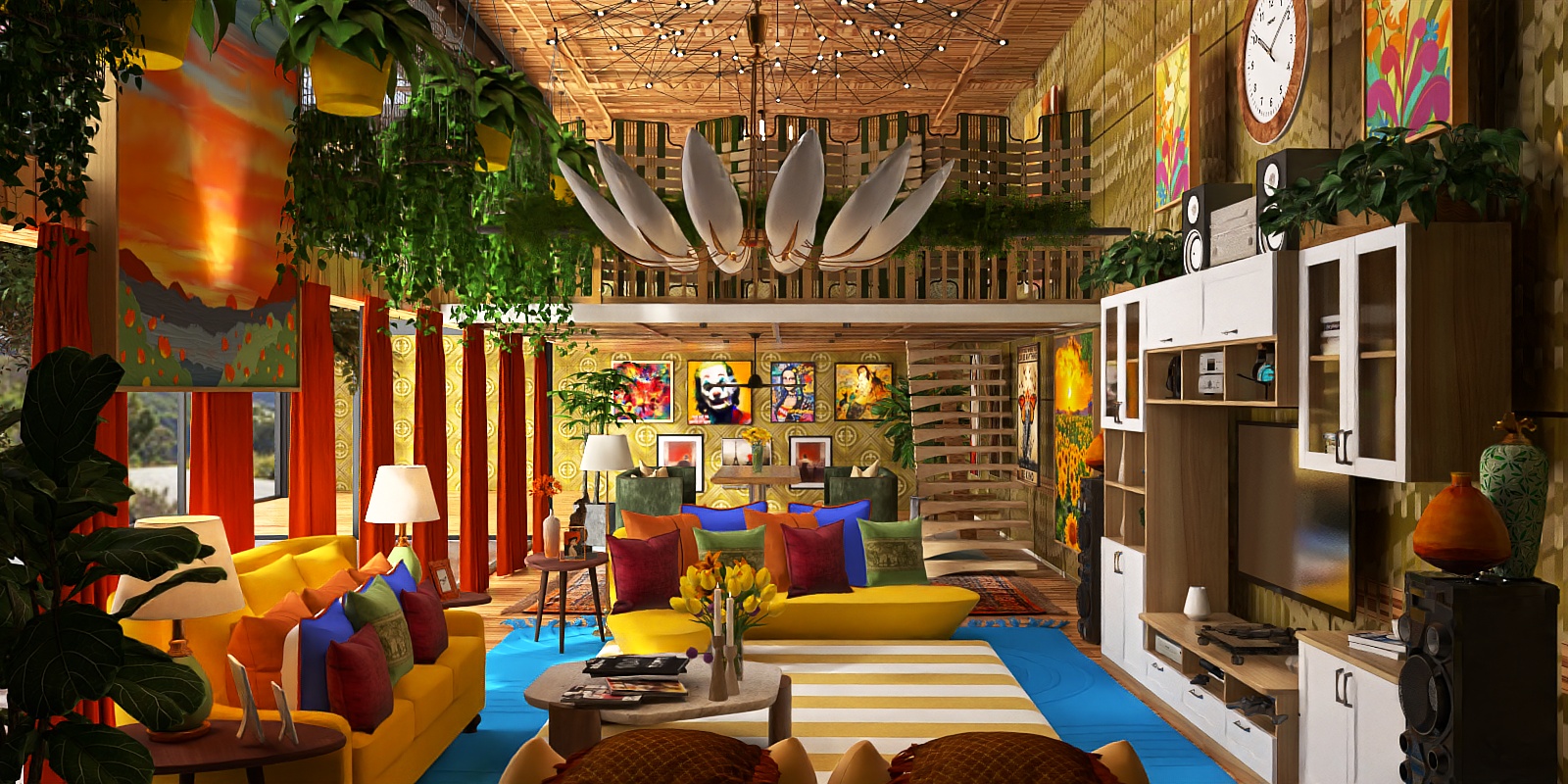 Two Story Colorful Maximalism 💚🧡💛❤️💙