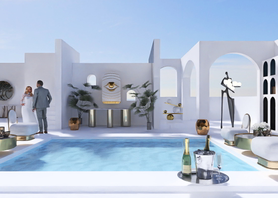 Valentines Day by the pool Design Rendering