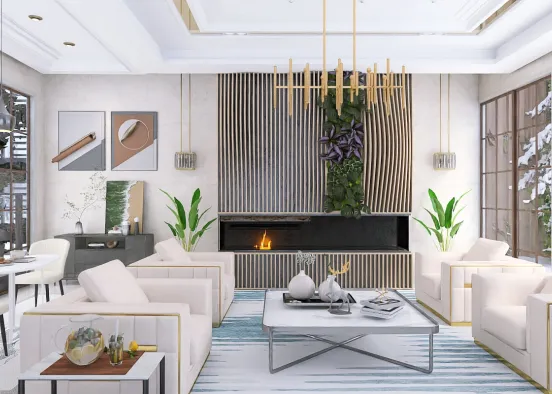 # Modern livingroom in winter  Renderização de Design