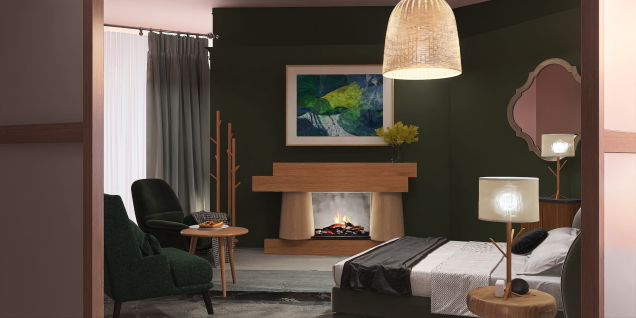 verde e legno chiaro
