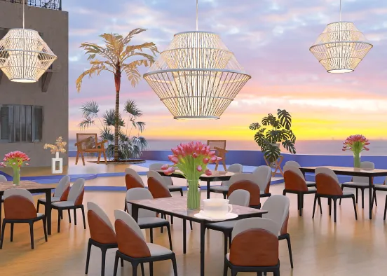 # Beach restaurant  Renderização de Design
