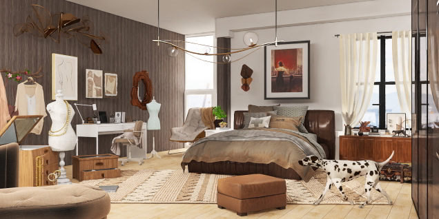 Brown fashion bedroom