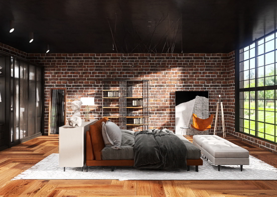 Loft chill bedroom Design Rendering