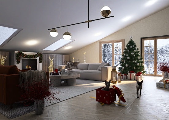 Christmas Cozy Room Design Rendering