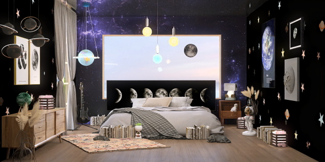 astronomy loving bedroom 