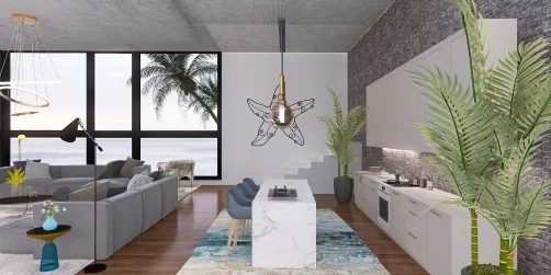 Seaside living and kitchen 🌊🐠