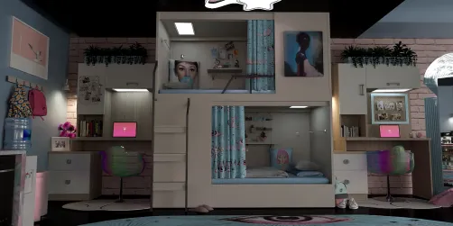 E-Girls College Dorm 🩷🩵✨️🩷🩵