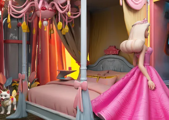 # Cuarto de Barbie Renderização de Design