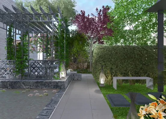 # Pérgola de meditação Renderização de Design