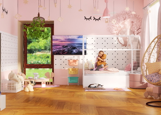 lindo quarto rosa!!💟 Design Rendering