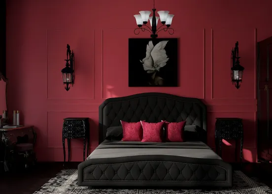 Gothic bedroom Design Rendering