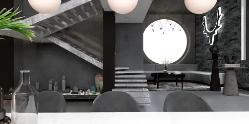 concrete living dining 