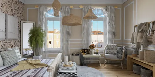 Diseño de dormitorio bohemio 💎💎🔝🔝🔝